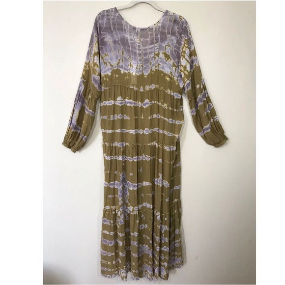 ⚡️SOLD⚡️Young Fabulous & Broke Dress Tie Dye Long Sleeve Long Maxi Tiered NEW - Picture 4 of 16